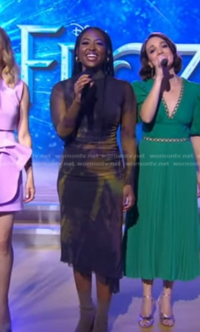 Aisha Jackson's printed mesh dress on Good Morning America