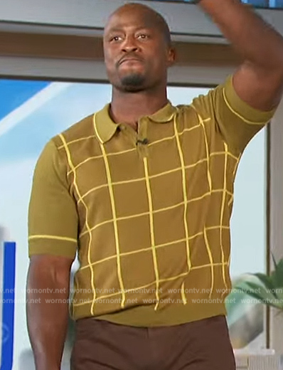 Akbar's green check polo on The Talk