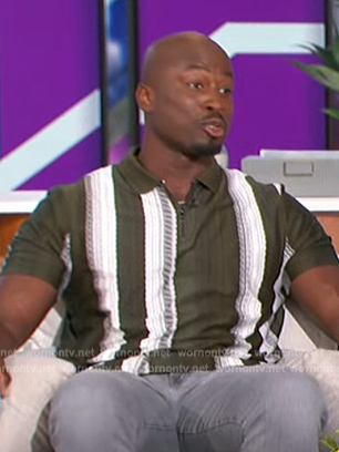 Akbar's green stripe polo on The Talk