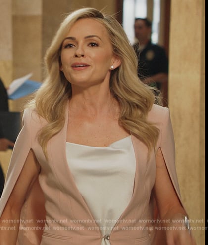 Amy's pink cape blazer on All Rise