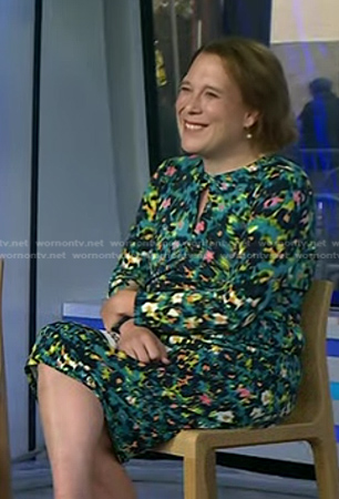 Amy Schneider's green abstract print dress on Today