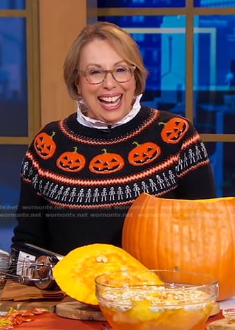Barbara Costello's black halloween sweater on Good Morning America