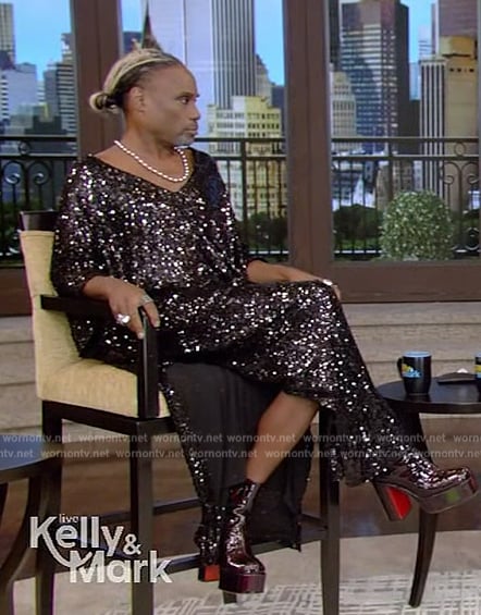 Billy Porter's black boots on Live with Kelly and Mark