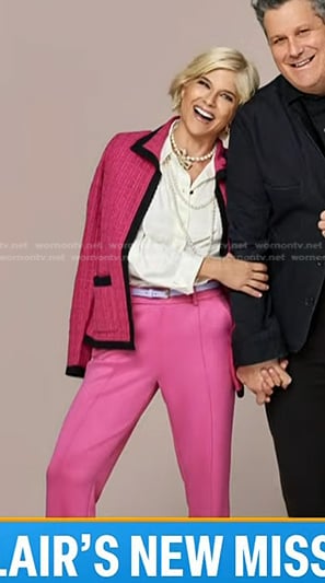 Selma Blair's pink tweed jacket and pants on Today