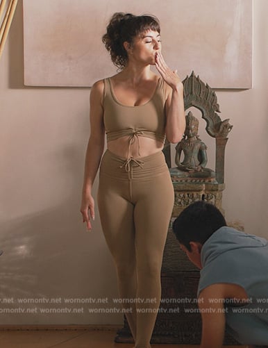 Camila's brown ruched top and leggings on All Rise