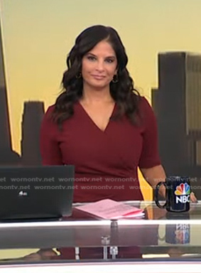 Darlene's burgundy sheath dress on Today