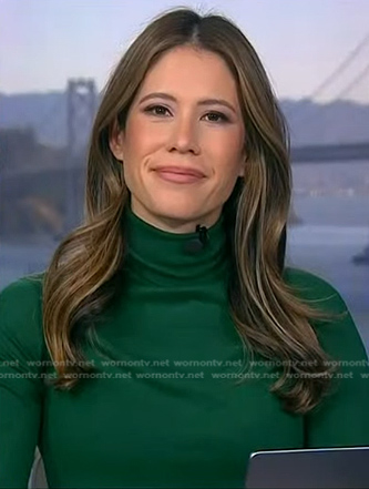 Deirdre's green turtleneck top on NBC News Daily