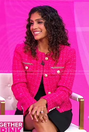 Dr. Ami Shah's pink tweed jacket on Good Morning America
