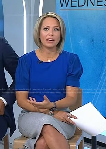 Dylan's blue puff short sleeve top on Today