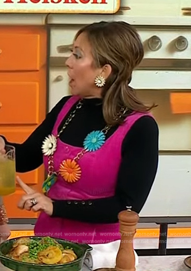 Elizabeth Heiskell's pink corduroy dress and sweater on Today
