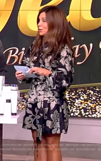 Gretta Monahan's floral print tie waist dress on The View