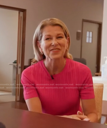 Janis Mackey Frayer's pink ribbed top on Today