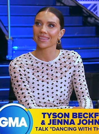 Jenna Johnson's white printed sheer mini dress on Good Morning America