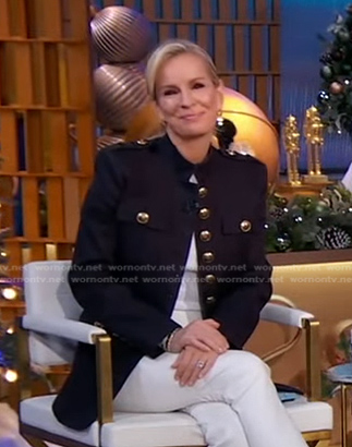 Jennifer's black military jacket with gold buttons on Good Morning America