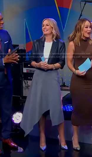 Jennifer's grey asymmetric skirt on Good Morning America