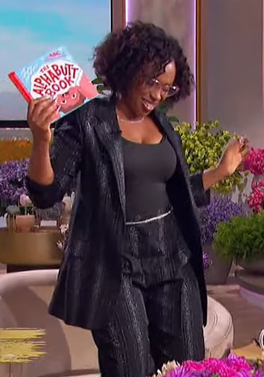 Jennifer Hudson's black metallic blazer and pants on The Jennifer Hudson Show