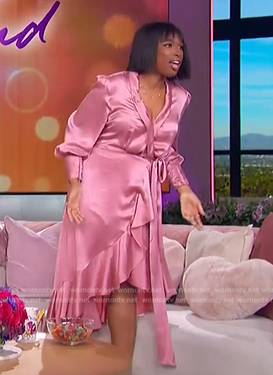 Jennifer's pink satin dress on The Jennifer Hudson Show