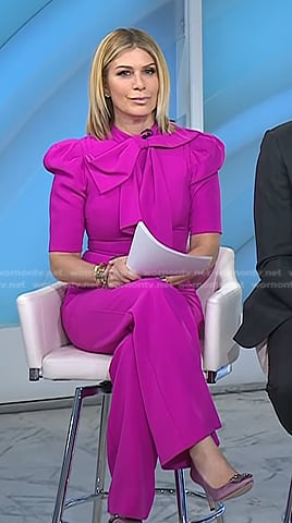 Jill's pink tie neck jumpsuit on Today