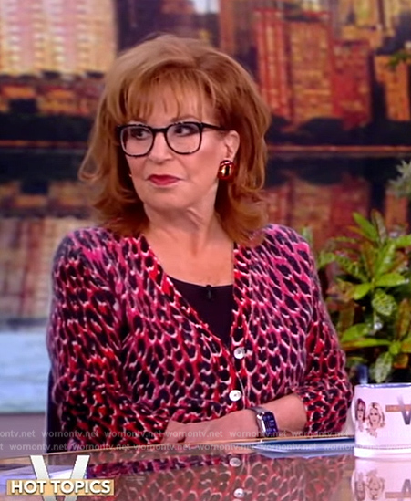 Joy's pink leopard print cardigan on The View