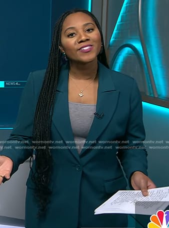 Kay's teal green blazer on NBC News Daily