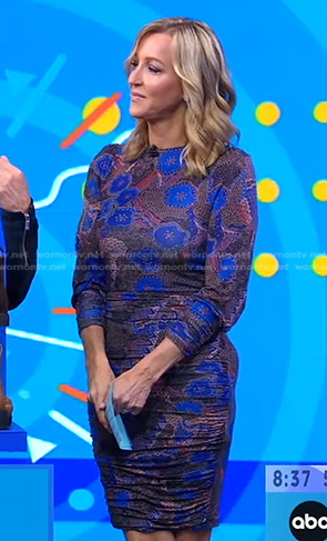 Lara's brown and blue floral dress on Good Morning America