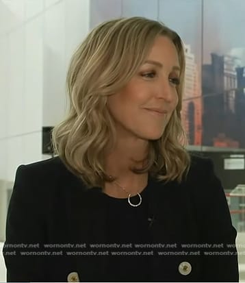 Lara's navy double breasted blazer on Good Morning America