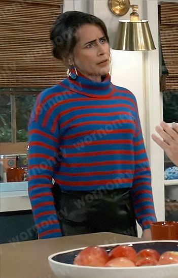 Lois's blue and red striped turtleneck sweater on General Hospital
