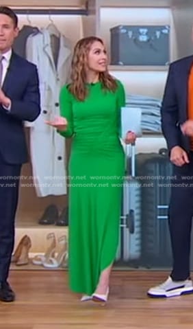 Lori's green ruched dress on Good Morning America