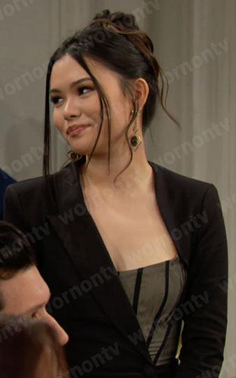 Luna's asymmetric blazer dress on The Bold and the Beautiful