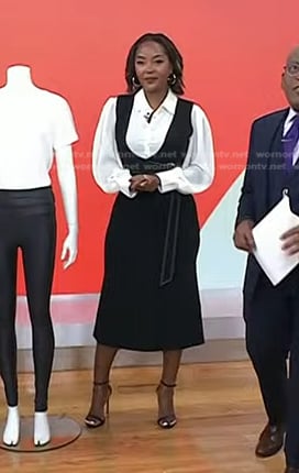 Makho's white blouse and belted wrap dress on Today