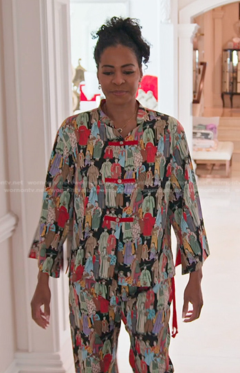 Mary's print pajamas on The Real Housewives of Salt Lake City