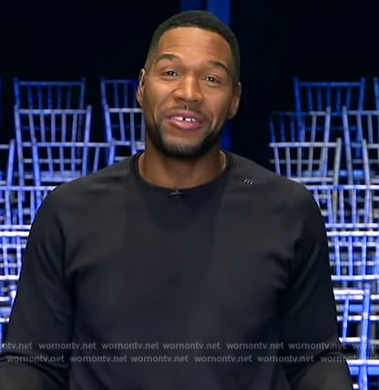 Michael's black textured sweater on Good Morning America