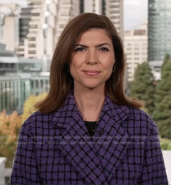 Monica Alba's purple check blazer on NBC News Daily