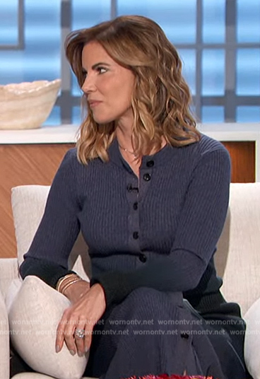 Natalie's navy ombre cardigan on The Talk