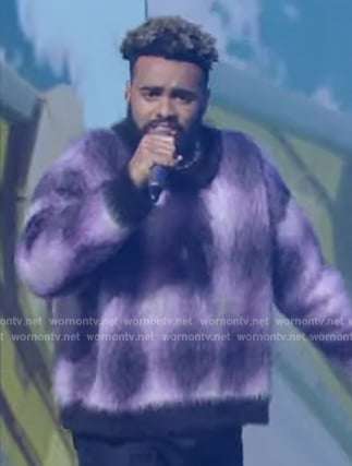Paul Russel's purple mohair sweater on Live with Kelly and Mark
