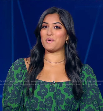 Reena's green floral dress on Good Morning America