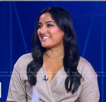 Reena's grey wrap dress on Good Morning America