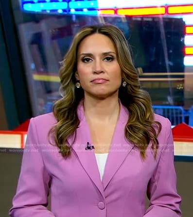 Rhiannon's pink pant suit on Good Morning America