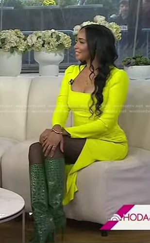 Safiya Sinclair's yellow square neck dress on Today