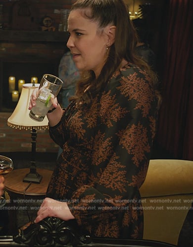 Sara's fern print scoop neck dress on All Rise