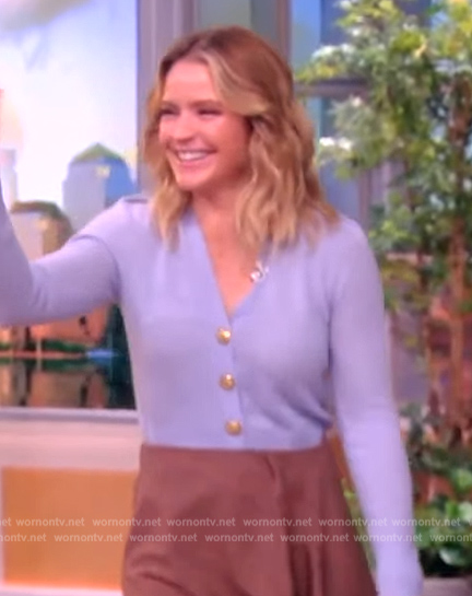 Sara's blue cashmere cardigan on The View