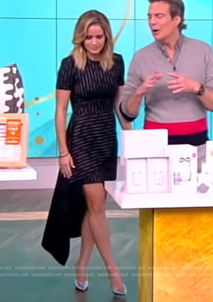 Sara's black asymmetric pinstripe dress on The View