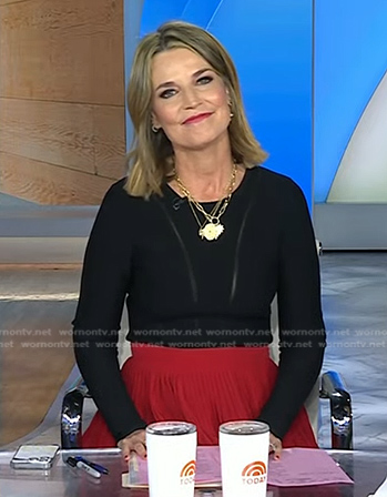 Savannah's black mesh inset top on Today
