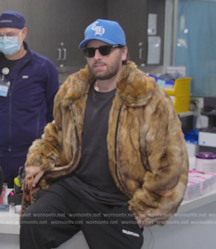 Scott's beige fur coat on The Kardashians