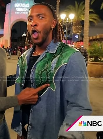 Scott Evans's snakeskin panel denim jacket on Today