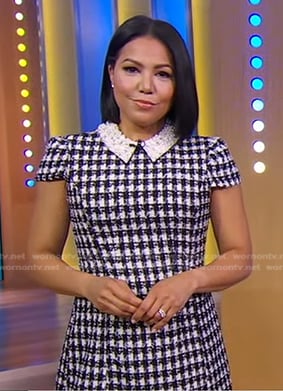 Stephanie's embellished collar tweed dress on Good Morning America