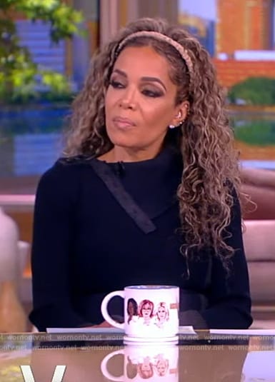 Sunny's black button detail sweater dress on The View