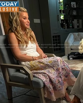 Tara Lipinski's white floral cutout dress on Today