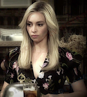 Theresa's black floral dress on Days of our Lives