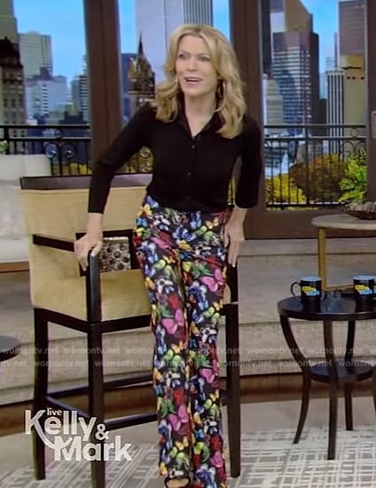 Vanna White's butterfly print pants on Live with Kelly and Mark